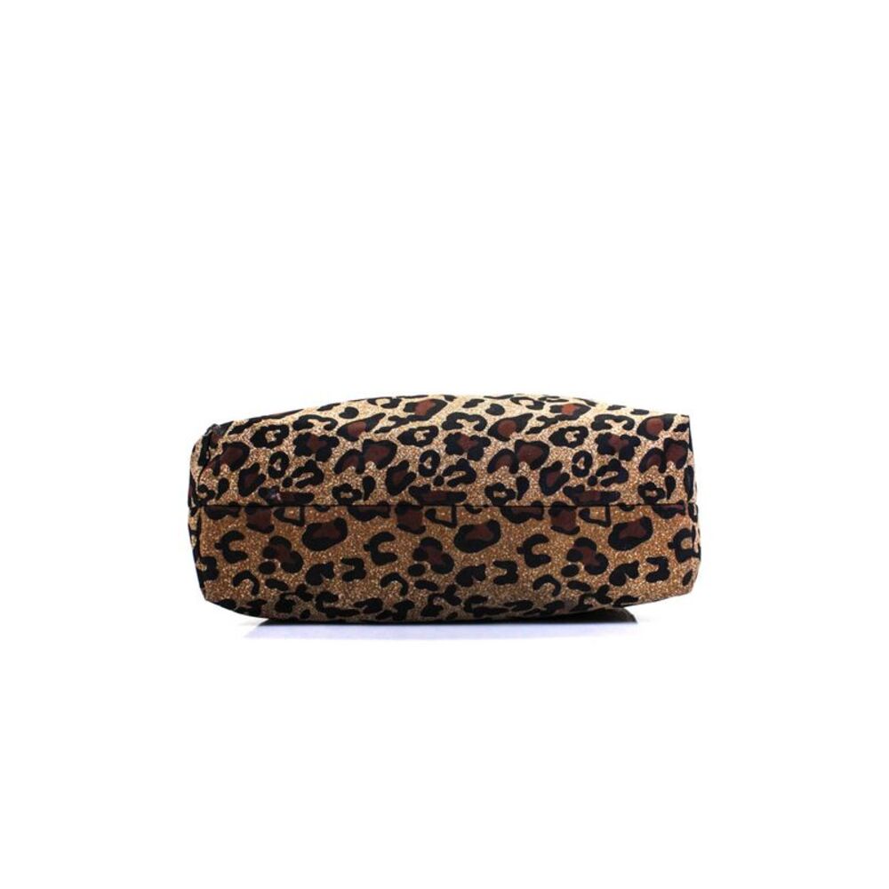 Lafayette 148 New York Womens Nylon Leopard Printed Tote Bag Brown Handbag - Picture 4 of 5